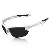 BONDDI Fahrradbrille, Sportbrille für Herren Damen, TR 90 Unbreakable Frame Polarisierte Sportsonnenbrille mit UV400 Schutz, für Radfahren Golf Baseball Laufen Wandern