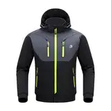 BORLENI Motorradjacke für Herren mit CE-Schutzelementen Entfernbares Innenfutter wasserabweisend und winddicht für alle Jahreszeiten XL