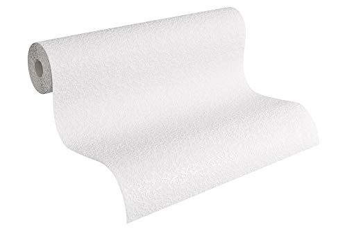 A.S. Création Stukturprofiltapete Simply White Tapete 15,00 m x 0,53 m weiß Made in Germany 641618 6416-18