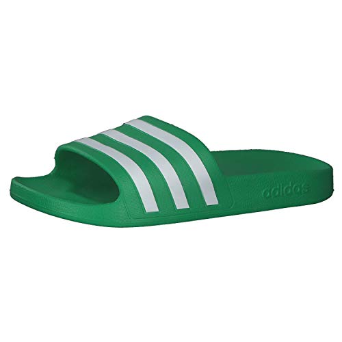 adidas Unisex Adilette Aqua Slipper, Vivid Green Ftwr White Vivid Green, 48.5 EU