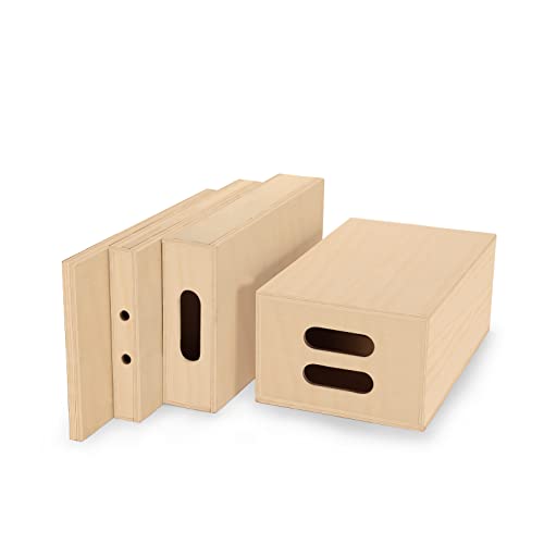 PROAIM Full Set of 4 Standard AppleBoxes - Multi-Use Wooden Boxes for Studio, Film Set & Photography - Use Them for Propping, Leveling, Standing or Sitting | Full, Half, Quarter & Pancake