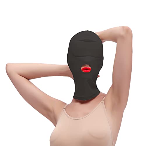 OnundOn Kopfmaske Fetisch Augenmaske Bondage Maske SM Sex Fetisch Spielzeug Maske mit Mund öffnen