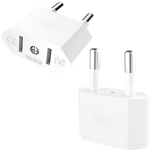 VIEVRE Adapter USA Deutschland Stecker,2 Stück US to EU Adapter,US Adapter EU,USA Adapter Steckdose,EU to US Adapter, EU Stecker Adapter,CE-Zertifizierun,USA Adapter für Geräte mit USA-Netzteil