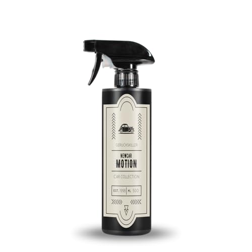 Auto Geruchskiller | "NewCar Motion" | dezenter Neuwagenduft mit Ledergeruch und frischen Noten aus Bergamotte und Limette | Auto Duft Innenraum | 500ml Geruchsentferner