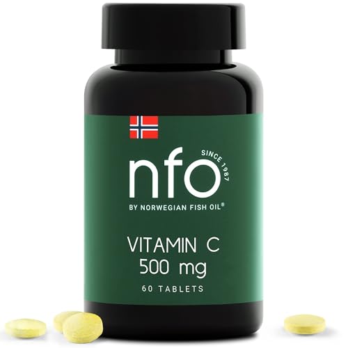 NFO VITAMIN C 500 MG [60 Tabletten] Norwegischer Naturkomplex, Hochdosiert Vitamin C mit Quercetin aus natürlichen Quellen mit doppelter antioxidativer Wirkung, Für Kinder ab 14 Jahren und Erwachsene