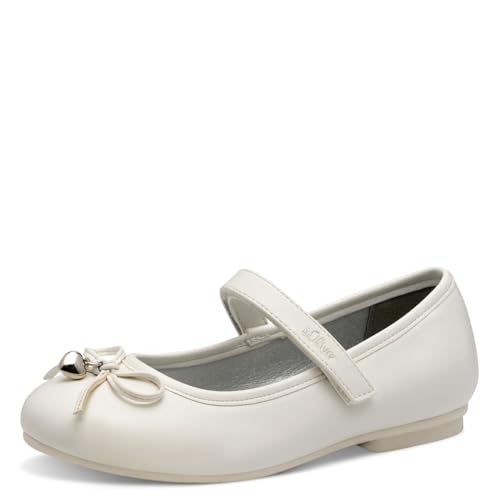 s.Oliver Mädchen Ballerinas mit Schleife Bequem, Weiß (White), 37 EU
