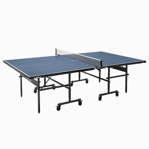 JOOLA Tischtennisplatte Inside 15 Tischtennistisch Indoor klappbar – Schneller Aufbau - inklusive Tischtennis Netz, blau, 274 x 152,5 x 76 cm