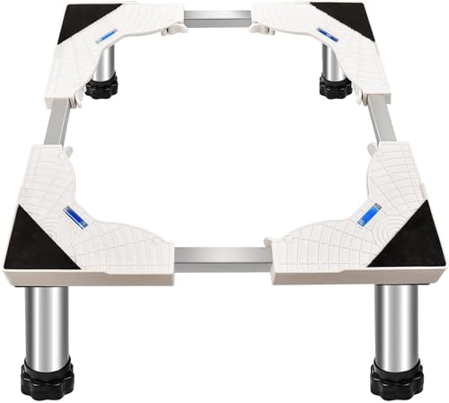 Waschmaschinen Untergestell Verstellbare Rostfreier Waschmaschine Untergestell 43-65cm für Kühlschrank, Waschmaschine, Rockner, Gefrierschrank