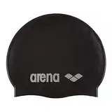 ARENA Unisex – Erwachsene Classic Silicone Badekappe, Black-Silver (55), NS EU