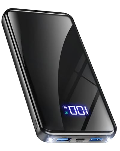 Power Bank,20000mAh Powerbank Schnelllade 22,5W USB-C PD3.0 & QC4.0 Tragbarer Externer HandyAkkus mit LED Display &Taschenlampe,Kompatibel mit iPhone 16 15 14 13 12 Pro/Max Samsung S25/S24/Tablet iPad