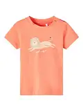 name it Baby Boys NBMFUNO SS Top, Coral, 74