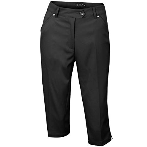 Island Green IGLPNT1487SS Capri-Golfhose für Damen, Schwarz, EU 36