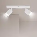 Ketom Deckenstrahler LED Weiß - Deckenstrahler 2 Flammig - LED Deckenleuchte Schwenkbar - GU10 Deckenlampe Spot - Spotlight Lampe Modern - Strahler Deckenspot für Küche, Wohnzimmer, Schlafzimmer