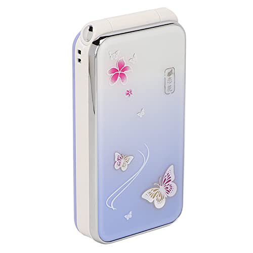 Septpenta Entsperrtes 2G Klapptelefon, Dual SIM Klapptelefon mit 2,4 Zoll Bildschirm und 6800 mAh Akku, SOS Funktion, Großen Tasten und Schlüssel LED Licht für Alte Menschen und Kinder(Lila EU)