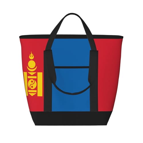 XZDLXJ Isolierte Schulter- und Tragetasche mit mongolischer Flagge, großes Fassungsvermögen, für warme und kalte Speisen, Schwarz, Einheitsgröße, Schwarz , Einheitsgröße