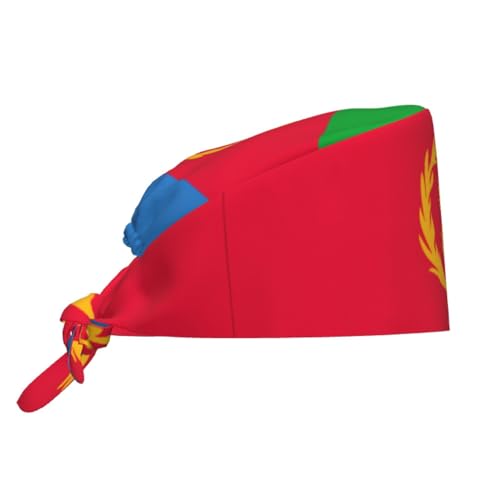 WZYWHJ Reinigungskappe mit eritreischer Flagge, Kochmütze für Damen und Herren, verstellbar, atmungsaktiv, Schwarz, Einheitsgröße, Schwarz, EinheitsgröÃŸe