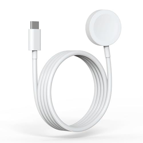 USB C Watch Ladekabel für Apple Watch, Drahtlos Magnetisch Ladegerät für iWatch, 1 Meter Uhr Kabel Type C Tragbare Ladestation Kompatibel mit Apple Watch Serie 10/9/8/7/6/5/4/3/2/1/Ultra 2/SE