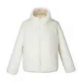 Generisch Mädchen Fleecejacke Kinder Wintermantel Reißverschluss Mantel Stehkragen Jacke Warme Klamotten Einfarbig Casual Kleidung Bekleidung Thermojacke Outdoor-Oberteil Gutscheine Weiß,150