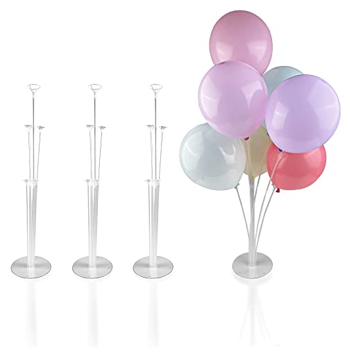 Gvolatee 4 Stück Ballon Stick Halter Balloon Stand Kit Luftballons Ständer Halter Ballonhalter Tischballonständer Ballon Halterung Ballonzubehör für Party Dekoration Geburtstag Hochzeitsdekoration