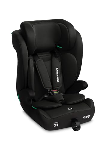 CARETERO - Autositz Kinder (76-150) - 3-in-1-Autokindersitz Cosy, 5-stufige Verstellung der Rückenlehne - Anpassung an die wachsenden Bedürfnisse des Kindes - Für Kinder von 76-150cm - Schwarz