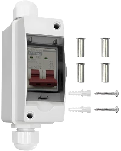 CNLonQcom DC Trennschalter 2P 32A Mit IP65 Wasserdicht Verteilerdose für DC 500V und AC 230/400V PV Anlage