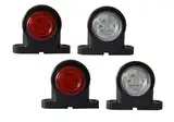 LED Leuchten E-Prüfzeichen, 12V 24V Volt Positionsleuchten LED, Begrenzungsleuchten, 4x LED, Aus robustem Gummi und Kunststoff, Vorverkabelt, Farben: Weiß und Rot, Anhänger Beleuchtung Set LED