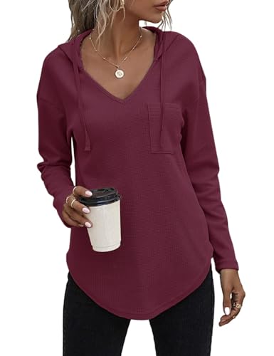 Cuptacc Pullover Damen Herbst Hoodies Plus Size Bekleidung Damen Mode Langarm Tshirt Gestalten Kordelzug Kapuzenpullover Trauben lila S