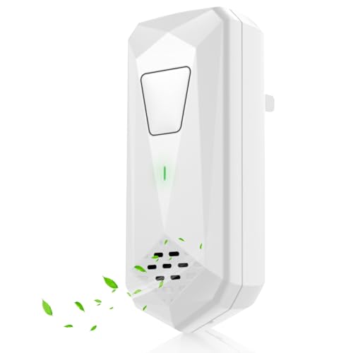 LEKEFETO Negativ-Ionen Luftreiniger mit 3500w Hochleistung | Geruchskiller & Ionizer Generator | Kompakt Design für Badezimmer, Schlafzimmer, Haustierzimmer | Weiß mit EU-Stecker