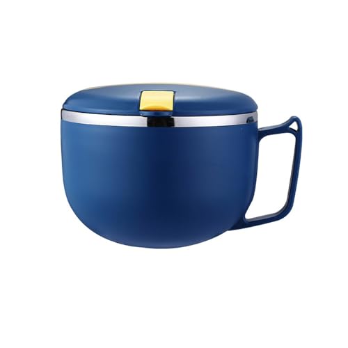 Ramen Schüssel, 900ML Ramenschüssel Instant, Doppelt Isolierter Versiegelt Nudelschale Edelstahl, Instant Nudeln Schüssel mit Deckel, für Instant Nudeln, Mittagessen, Bento
