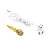 QUARKZMAN Mini Mikrofon Winziges Mikrofon Tragbares Mikrofon Mini Mic mit Ohrhörer zum Singen Sprachaufnahme Video für Telefon Computer Notebook Gold