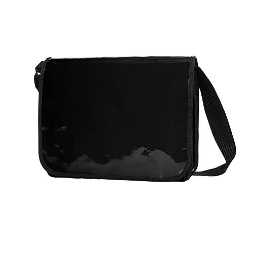 Messenger Bag aus LKW Plane Planentasche Kuriertasche mit Überwurf und optionalem Laptop Inlay Notebook Inlet in vielen Farben von notrash2003 (Schwarz)