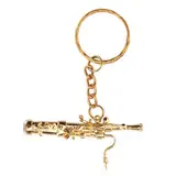 Mini Fagott Schlüsselanhänger, Miniatur Musikinstrument Schlüsselanhänger, Bezaubernder Messing Schlüsselanhänger, Musikinstrument Schlüsselanhänger, Gold