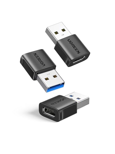 UGREEN USB auf USB C Adapter (3 Stück),10Gbps USB C Buchse zu USB A Stecker Adapter USB C auf USB Kompatibel mit iPhone 16/15/14 Serie iPad Galaxy S24/S23 Serie Laptops Carplay usw