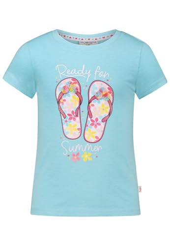 SALT AND PEPPER BY KIDS PARK Mädchen Flip Flop Print und Stickmotiv T-Shirt, Curacao, 128 cm-134 cm
