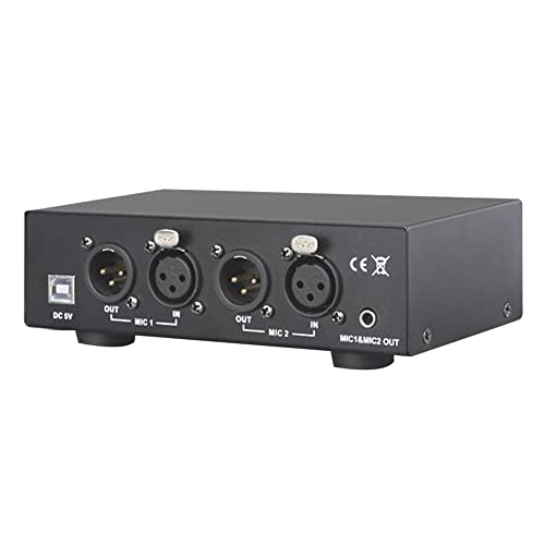 MSCHENZW USB Dual Mixed Output Phantomspeisung 48V Metall für Kondensatormikrofone Musikaufnahmegeräte