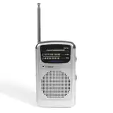 Tragbares Radio, batteriebetrieben, AM-FM-Radio-Tasche, mit Dualband-Digitalempfänger, für Zuhause im Freien (grau)