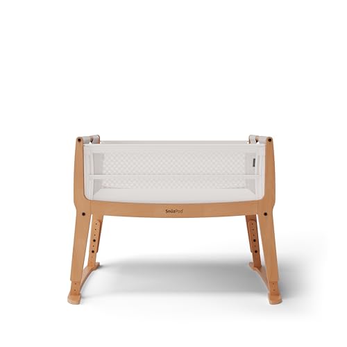 Snuz Pod Studio Next to Me Krippe – tragbares, leichtes Babybett mit Reißverschluss nach unten, 3D atmungsaktive Matratze, 6 Höheneinstellungen und Komfort-Neigungsmodus – ideales Heim- und Reisebett
