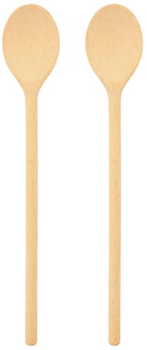 teemando® 2 X stabiler Marken-Kochlöffel aus Holz, 30 cm, ovaler Kochlöffel zum Kochen und Backen, garantiert unkaputtbar bei normaler Anwendung