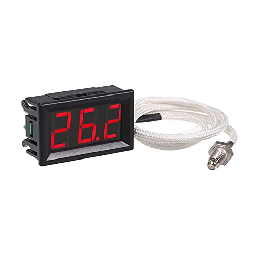 RUIZHI Industrielles Hochpräzisions Thermometer, -30~800 ℃ 12V Temperaturmessgerät mit K-Typ Thermoelement M6-Sonde