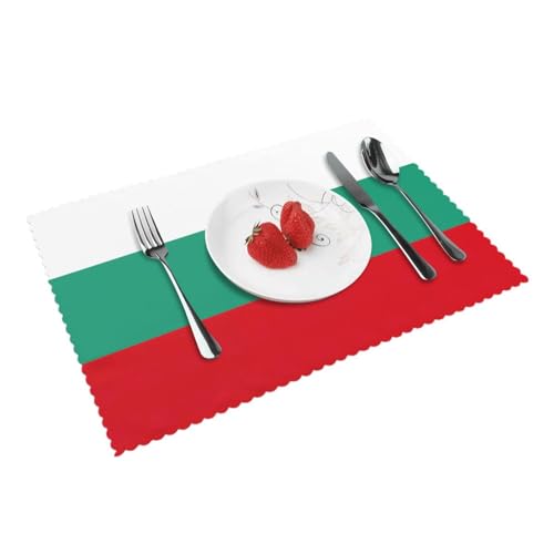 Tischsets mit bulgarischer Flagge, 4 Stück, Esstisch-Tischsets, waschbar, für Küche