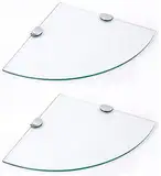 Eckregale aus gehärtetem Glas, 6 mm, 2 x 300 mm große Regale, Multipack