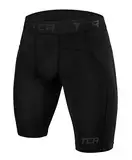 TCA Jungen Pro Performance Kompressionsshorts, Schnelltrocknendes Baselayer Unterhose Tights Kurz Hose Laufunterwäsche - Schwarz, 10-12 Jahre