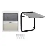 Ldafava RV -Fenster -Aluminiumlegierung Doppelschicht Acrylglas Automatische Hydraulik -Stützstange mit Sonnenschutzvorhang und Privatsphäre für Caravan -Anhänger und Mobilheime 16 x 20