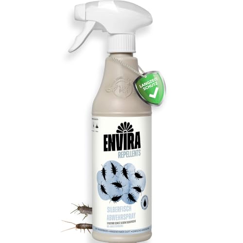 Envira Silberfisch Abwehrspray 500 ml - Spray mit Langzeitwirkung gegen Silberfische & Papierfische - Mittel gegen Silberfische in der Wohnung - Effektiv Silberfischchen loswerden