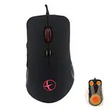 AUBGSANG Mit beheizter Maus, kabelgebundene Gaming-Maus, ergonomisches Design, 6 programmierbare Tasten, 2400 Dpi, geeignet für Windows-Computerspiele, Schwarz