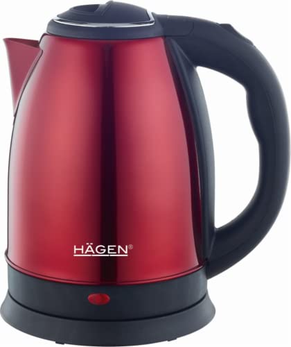 Hagen - Edelstahl -Elektrischer- Kabelloser Wasserkocher -1.8L HAGEN HA5525-RED-Rot