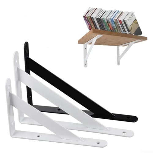 Metall-Regalhalterungen, L-Form, stabile Eckstütze für Heimwerker, Organisation und Aufbewahrungslösungen (weiß, 25,4 cm)
