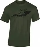 Jäger T-Shirt Männer - Waldhirsch - Geschenk für Jäger - Jagd Tshirt Herren - Jäger Kleidung Jagd Zubehör (Army L)