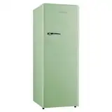 SCHOEPF – RKS245SG Vollraum-Kühlschrank 145,6 cm – Retro Design – 238 L – LED-Beleuchtung – Höhenverst. Füße – 40 dB – Grün – Freistehend – Vintage Look - Getränkekühlschrank, Standardkühlschrank