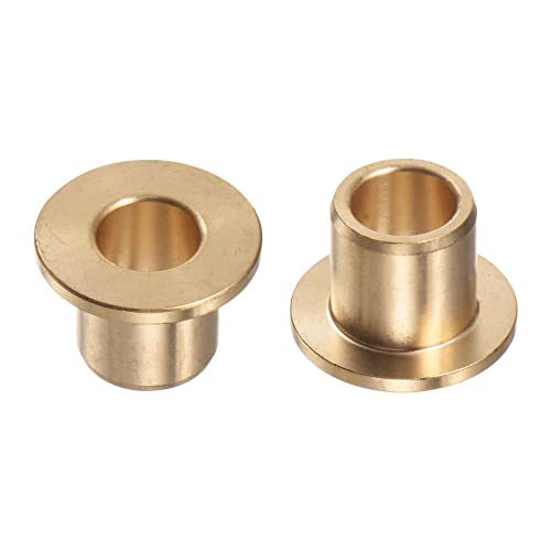 QUARKZMAN 2Stk Flansch Lager Hülse 10mm Bohrung 14mm AD 15mm Länge 2mm Flansch Dicke Bronze Buchse Selbstschmierende Buchsen Hülse für Industrielle Anlagen